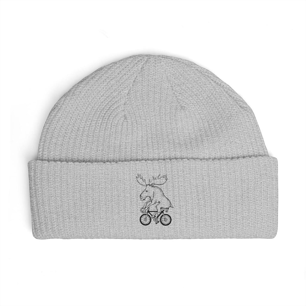 Embroidered Moose on Bike Cuff Beanie