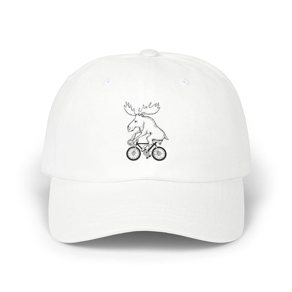 Moose on a Bike Dad Cap — Casual Outdoor Baseball Hat – Rack & Cycle