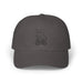Rack & Cycle charcoal grey cotton dad cap with embroidered moose on a bicycle graphic. Low-profile, adjustable strap.