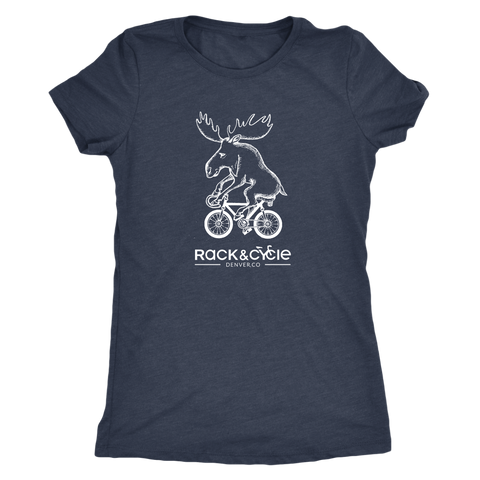 Women's Moose T-Shirt (white ink)